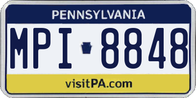 PA license plate MPI8848