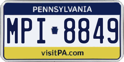 PA license plate MPI8849