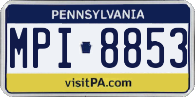 PA license plate MPI8853