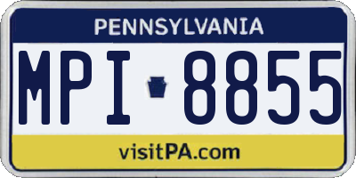 PA license plate MPI8855