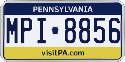 PA license plate MPI8856
