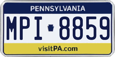 PA license plate MPI8859