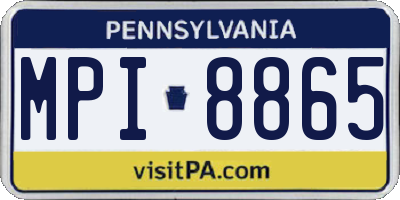 PA license plate MPI8865