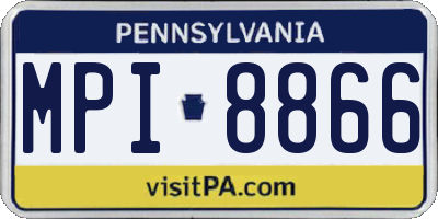 PA license plate MPI8866