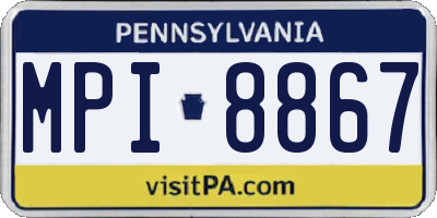 PA license plate MPI8867