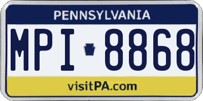 PA license plate MPI8868