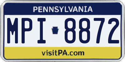 PA license plate MPI8872