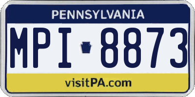 PA license plate MPI8873