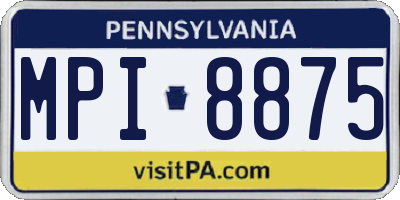 PA license plate MPI8875