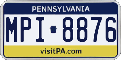 PA license plate MPI8876