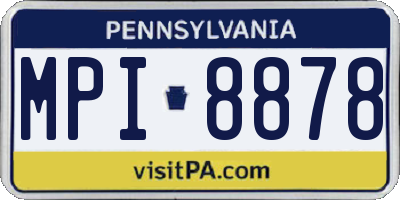 PA license plate MPI8878