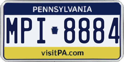 PA license plate MPI8884