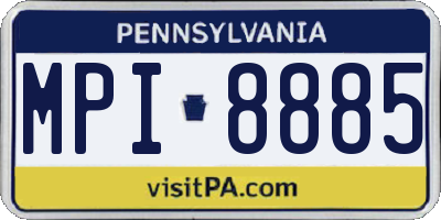PA license plate MPI8885