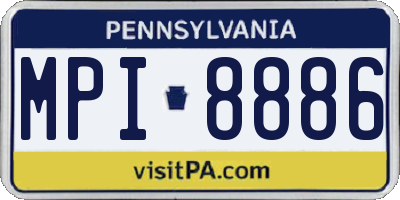 PA license plate MPI8886