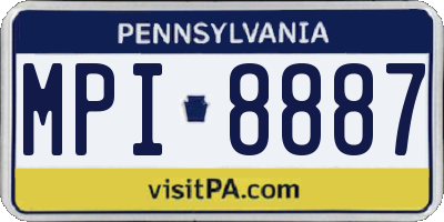 PA license plate MPI8887