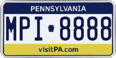 PA license plate MPI8888