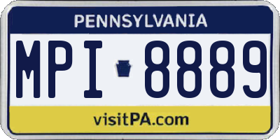 PA license plate MPI8889