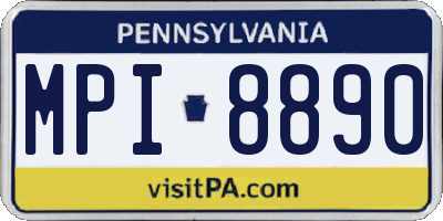 PA license plate MPI8890