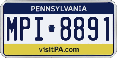 PA license plate MPI8891