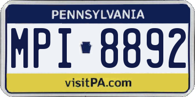 PA license plate MPI8892