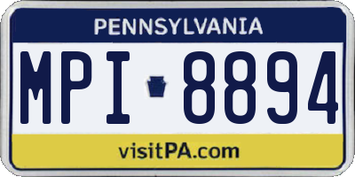 PA license plate MPI8894