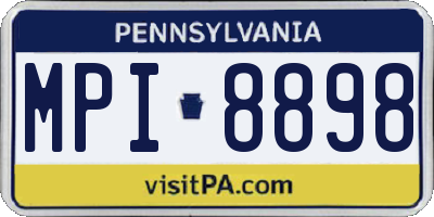 PA license plate MPI8898