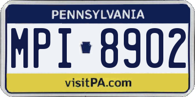 PA license plate MPI8902