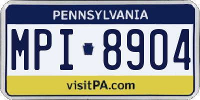 PA license plate MPI8904