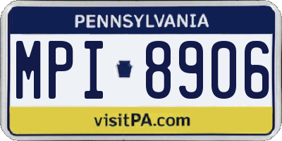PA license plate MPI8906