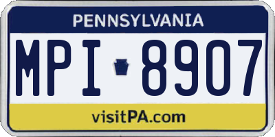 PA license plate MPI8907