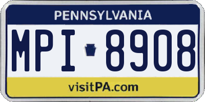 PA license plate MPI8908