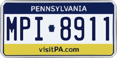 PA license plate MPI8911