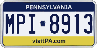 PA license plate MPI8913