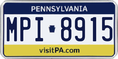 PA license plate MPI8915