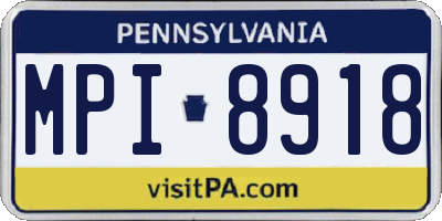 PA license plate MPI8918