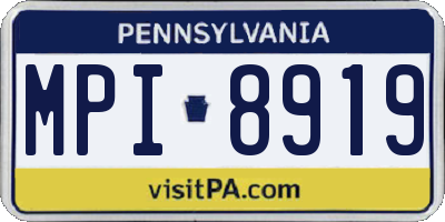 PA license plate MPI8919