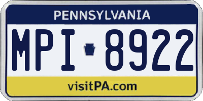 PA license plate MPI8922