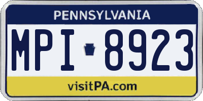 PA license plate MPI8923
