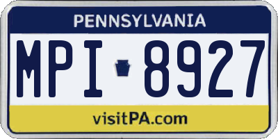 PA license plate MPI8927