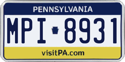 PA license plate MPI8931