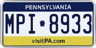 PA license plate MPI8933