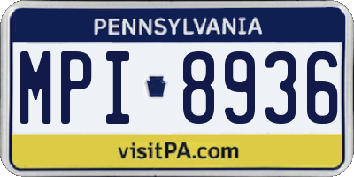 PA license plate MPI8936