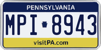PA license plate MPI8943