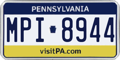 PA license plate MPI8944