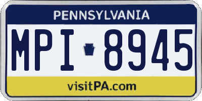 PA license plate MPI8945