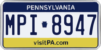 PA license plate MPI8947