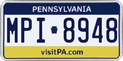 PA license plate MPI8948