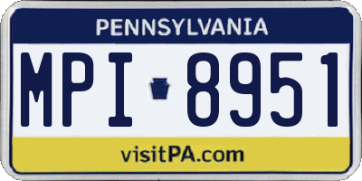 PA license plate MPI8951