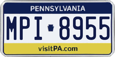 PA license plate MPI8955