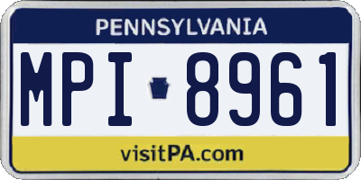 PA license plate MPI8961